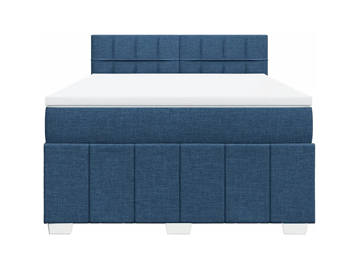 Boxspringbett mit Matratze Blau 160x200 cm Stoff
