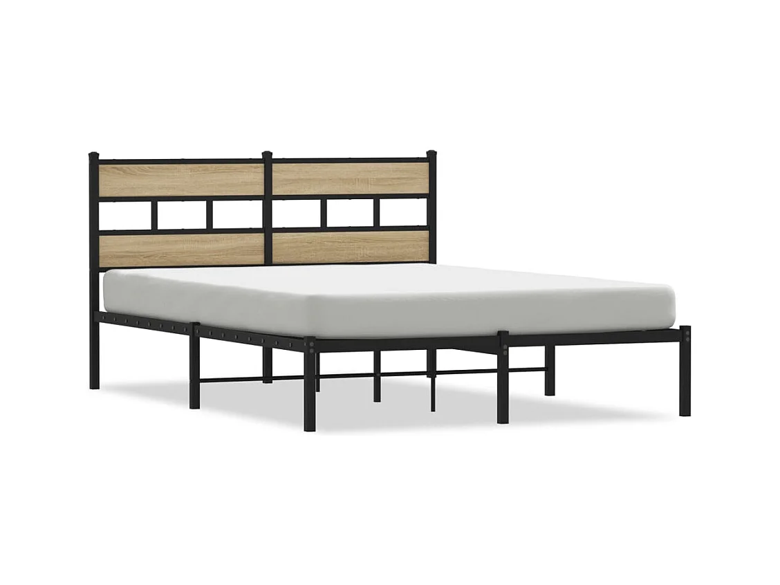 Metallbett ohne Matratze Sonoma-Eiche 140x200 cm
