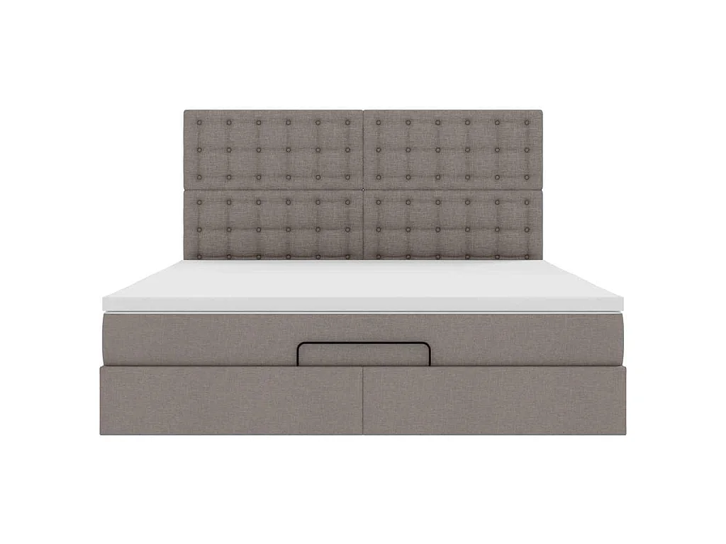 Struttura Letto Pouf con Materasso Tortora 180x200cm in Tessuto