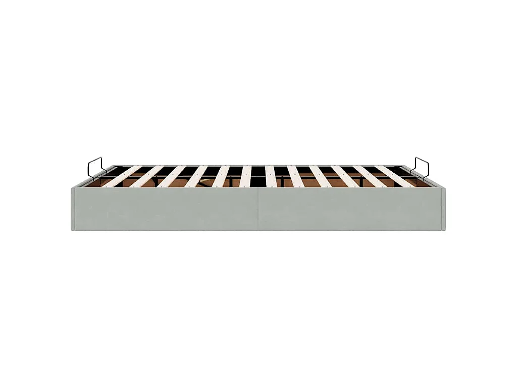 Ottoman bedframe zonder matras 140x200 cm fluweel lichtgrijs