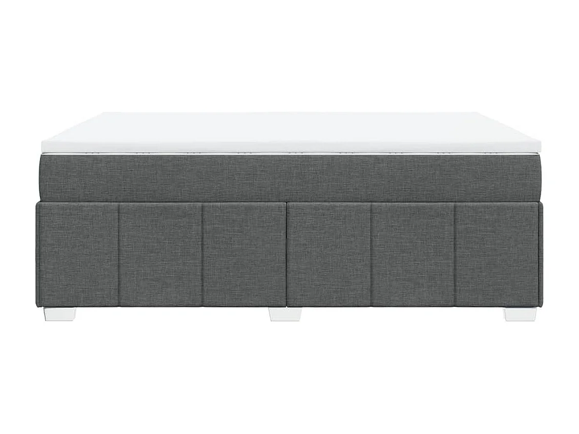 Giroletto a Molle con Materasso Grigio Scuro 160x200 cm Tessuto