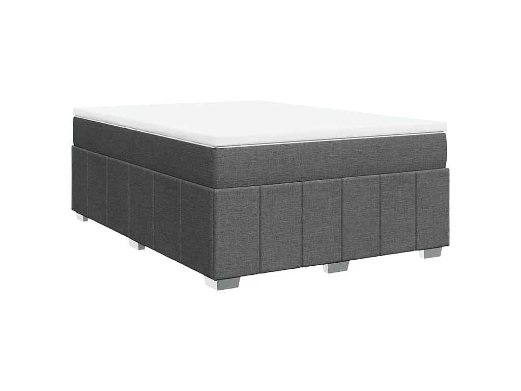 Boxspringbett mit Matratze Dunkelgrau 160x200 cm Stoff