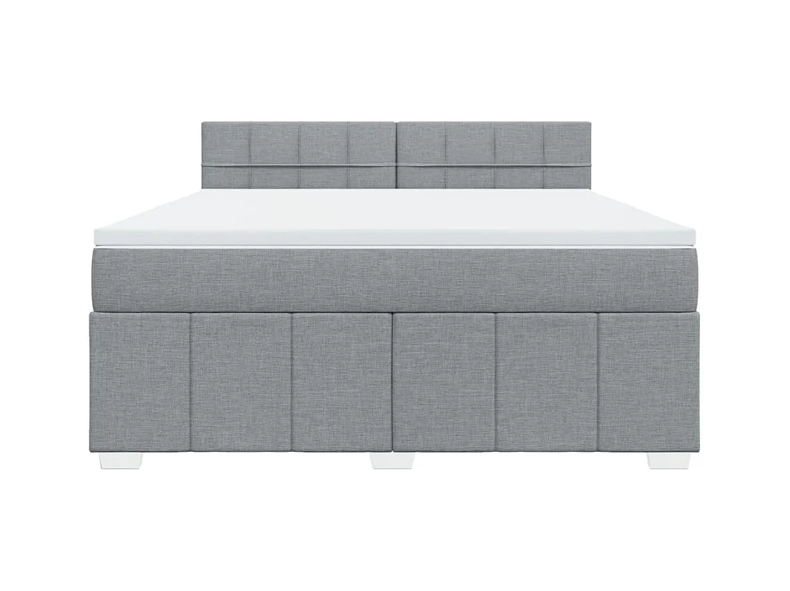 Sommier à lattes de lit avec matelas Gris clair 180x200cm Tissu