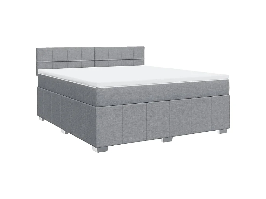 Sommier à lattes de lit avec matelas Gris clair 180x200cm Tissu
