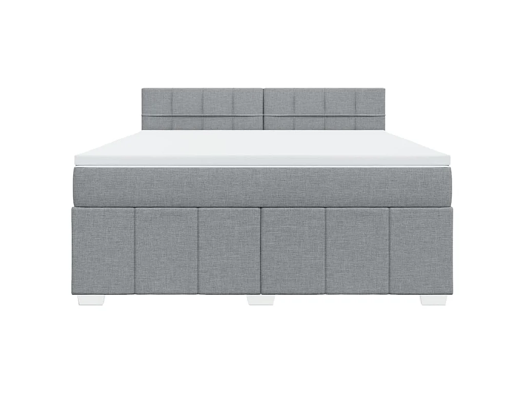 Sommier à lattes de lit avec matelas Gris clair 180x200cm Tissu