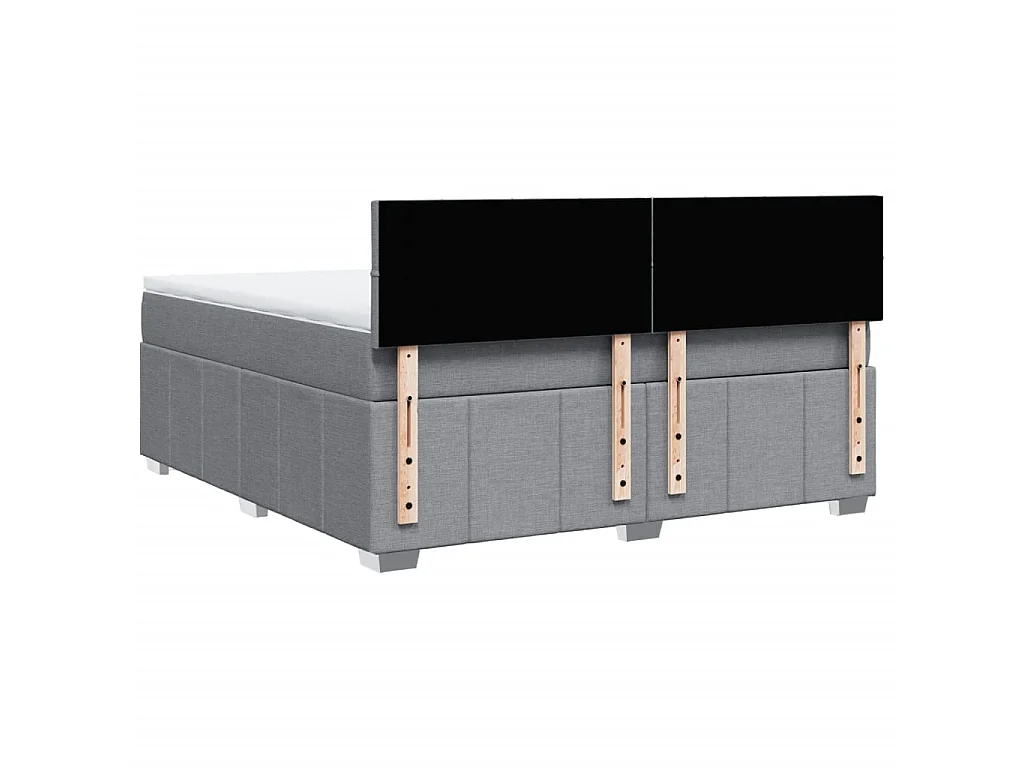 Sommier à lattes de lit avec matelas Gris clair 180x200cm Tissu