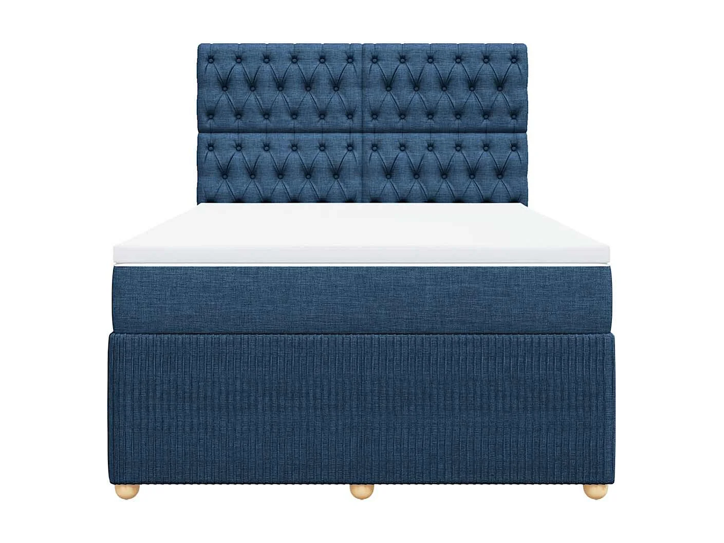 Sommier à lattes de lit avec matelas Bleu 160x200 cm Tissu