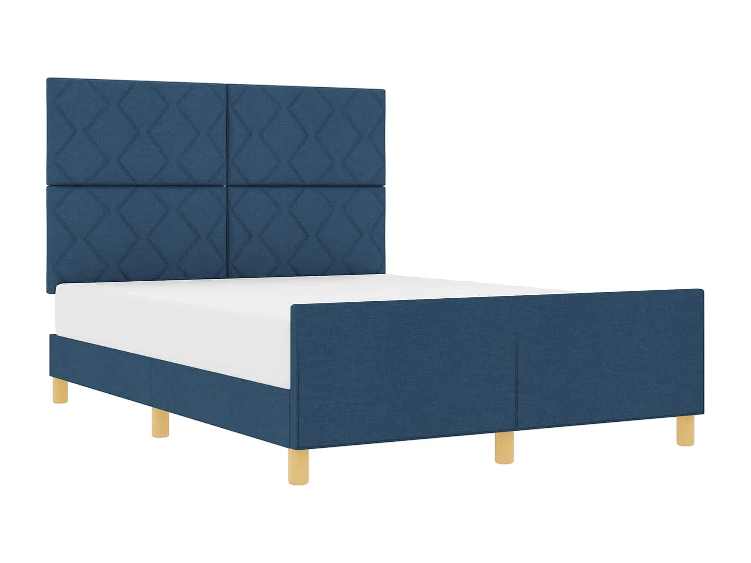Struttura del letto con testiera Blu 160 x 200 cm Tessuto