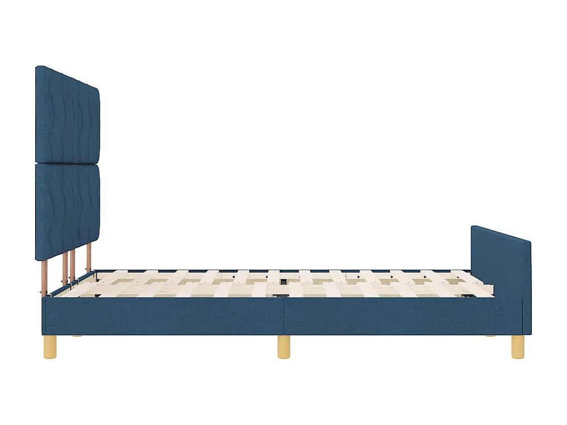 Struttura del letto con testiera Blu 160 x 200 cm Tessuto