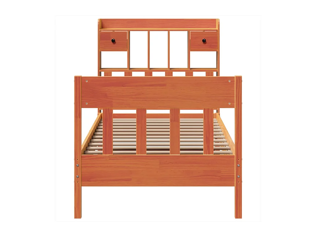 Cadre de lit sans matelas cire marron 100x200cm bois pin massif