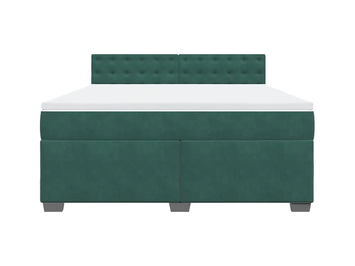 Boxspringbett mit Matratze Dunkelgrün 180x200 cm Samt