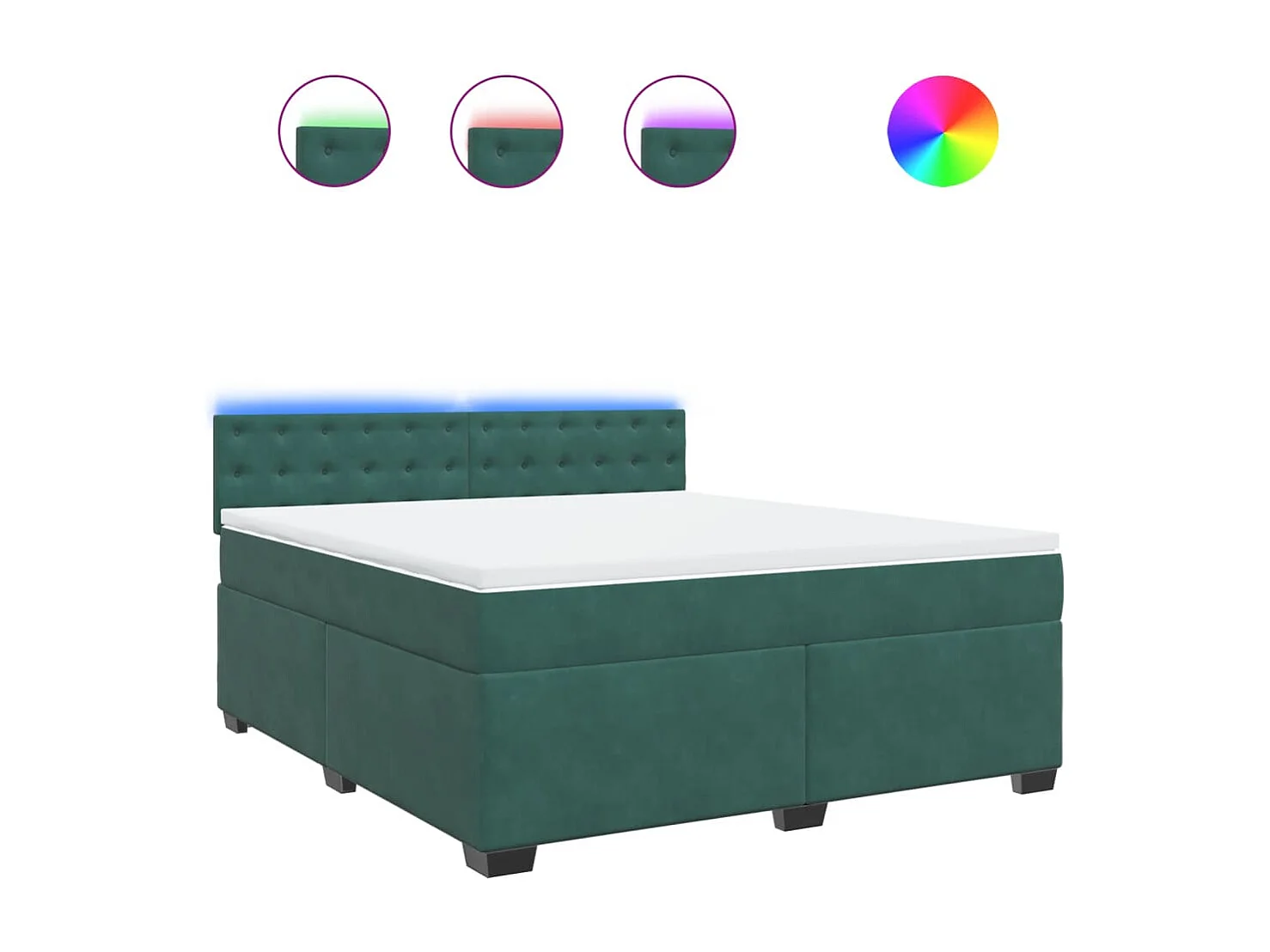 Boxspring met matras fluweel donkergroen 180x200 cm