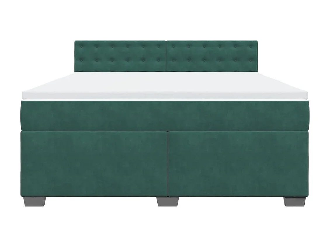 Boxspring met matras fluweel donkergroen 180x200 cm