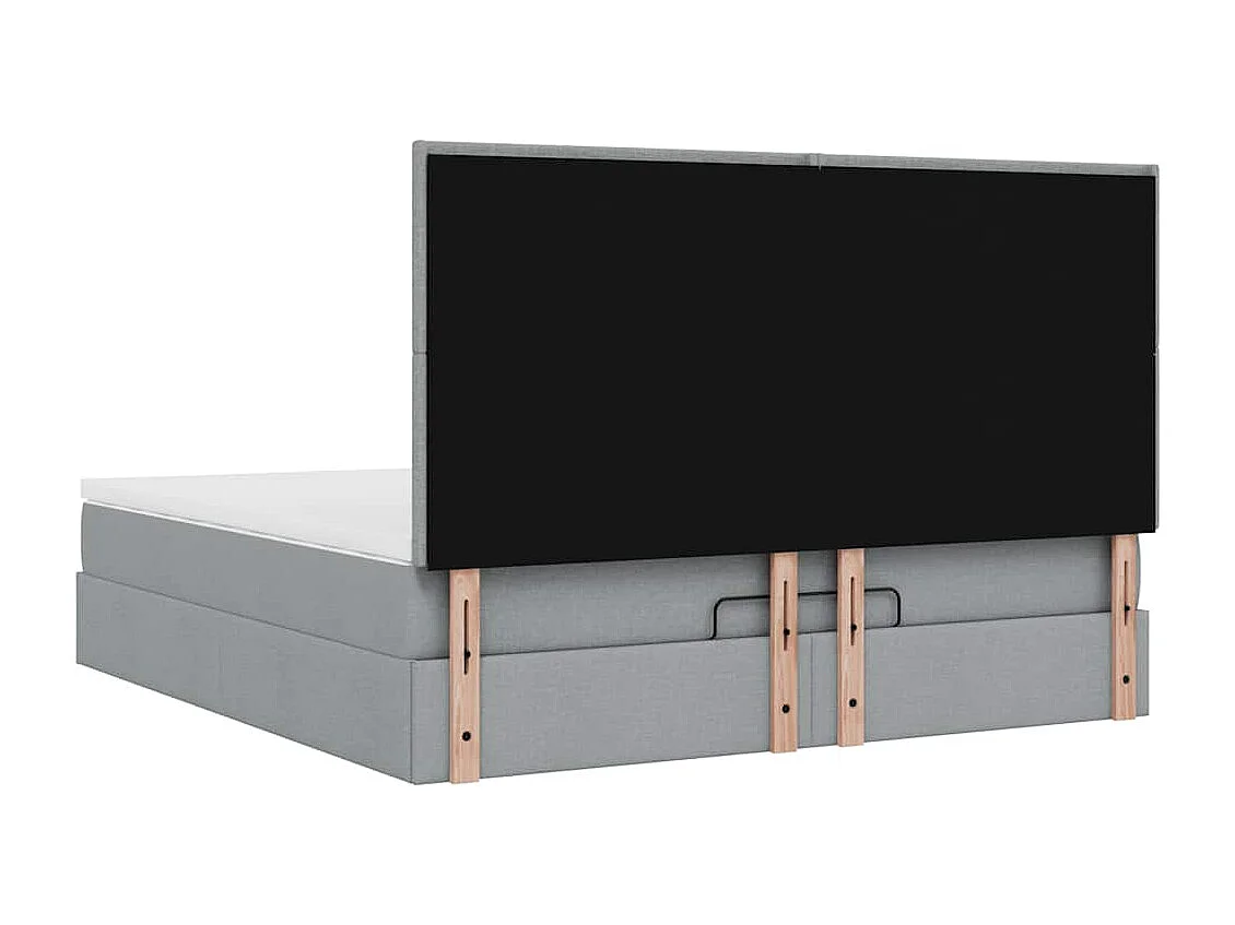 Estrutura de cama otomana com colchão 180x200 cm cinzento claro