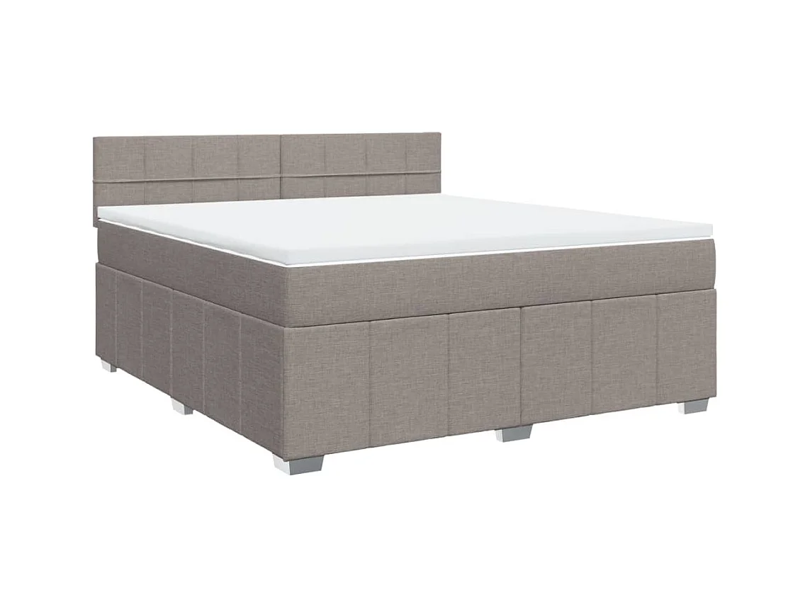 Boxspringbett mit Matratze Taupe 180x200 cm Stoff