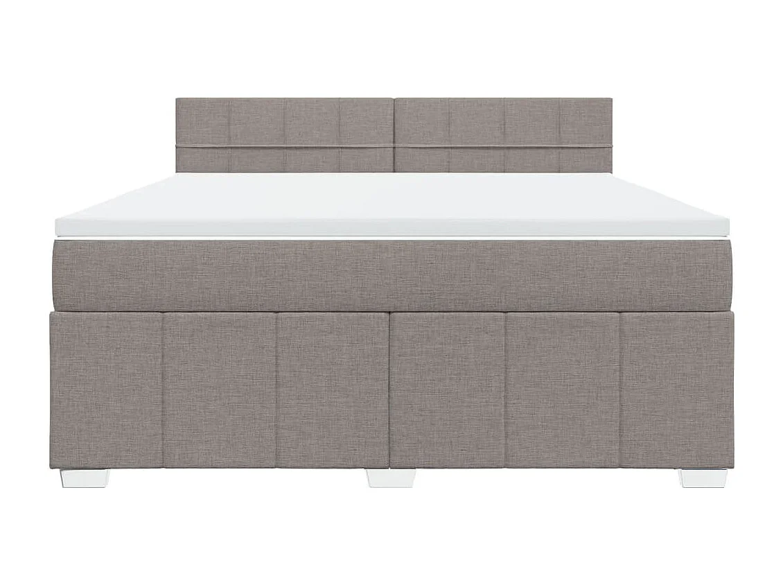 Boxspring met matras stof taupe 180x200 cm