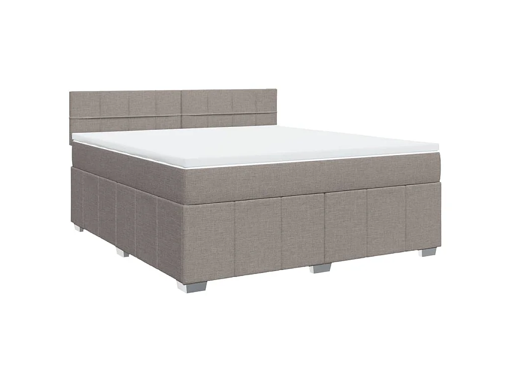Sommier à lattes de lit avec matelas Taupe 180x200 cm Tissu