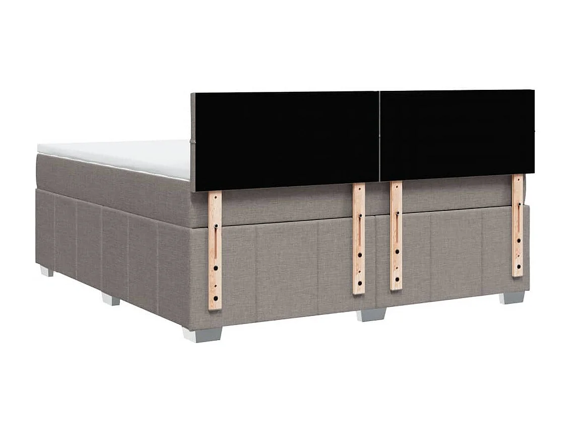 Sommier à lattes de lit avec matelas Taupe 180x200 cm Tissu