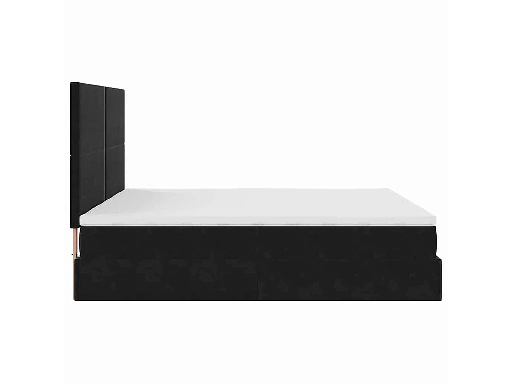 Ottoman-Bett mit Matratzen & LEDs Schwarz 160x200 cm Samt