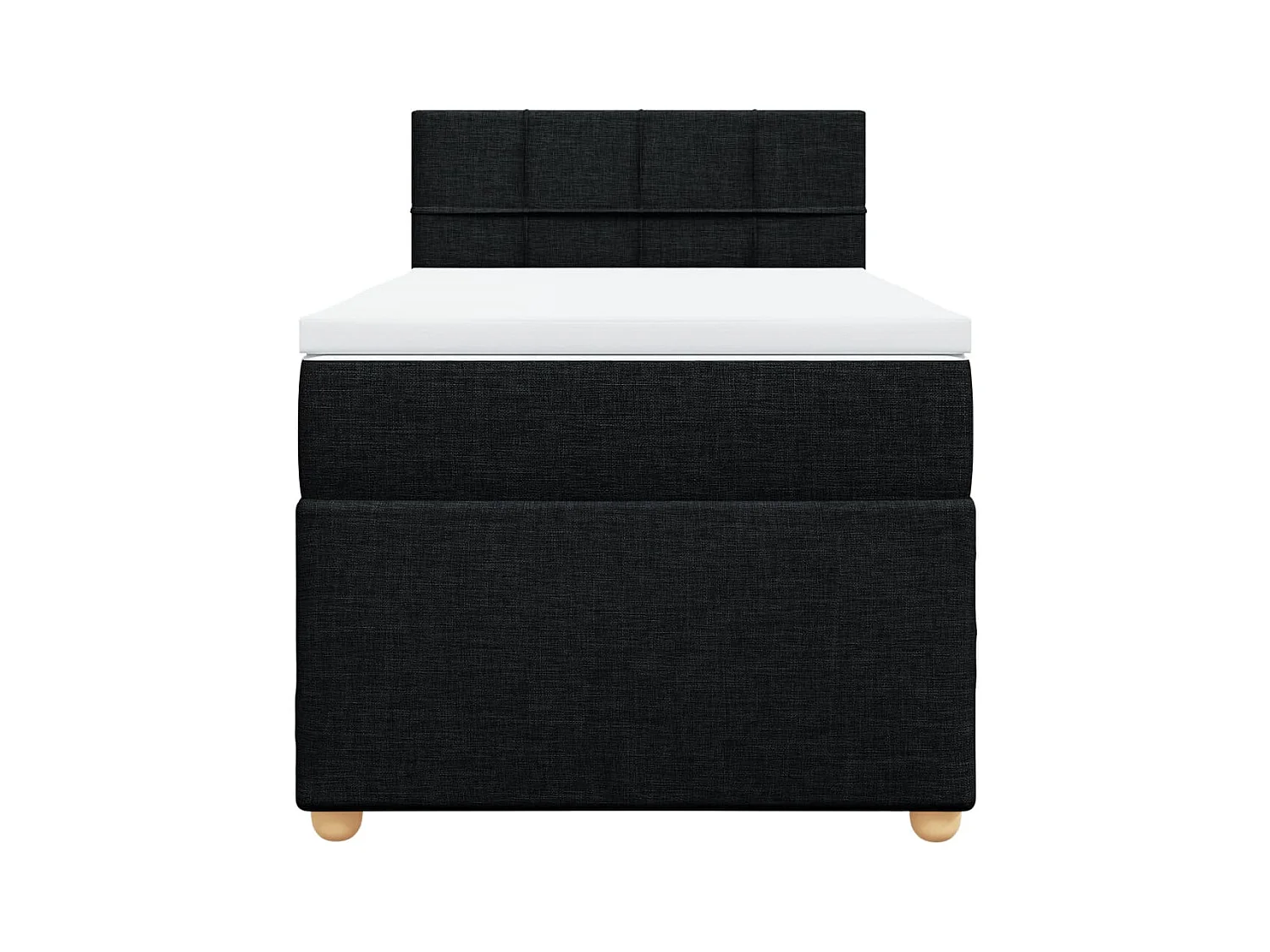 Boxspringbett mit Matratze Schwarz 100x200 cm Stoff