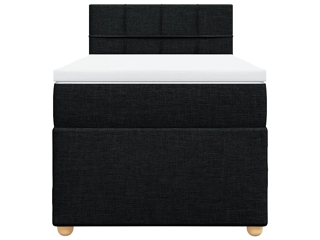 Boxspringbett mit Matratze Schwarz 100x200 cm Stoff