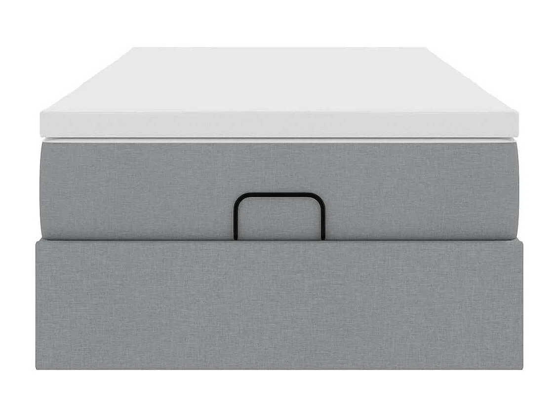Ottoman-Bett mit Matratze Hellgrau 100x200 cm Stoff