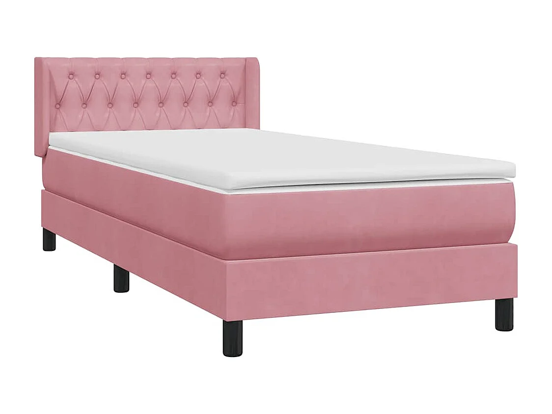 Boxspringbett mit Matratze Rosa 100x220 cm Samt