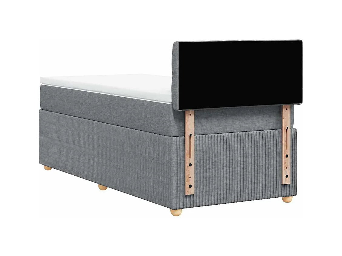 Sommier à lattes de lit avec matelas Gris clair 100x200cm Tissu