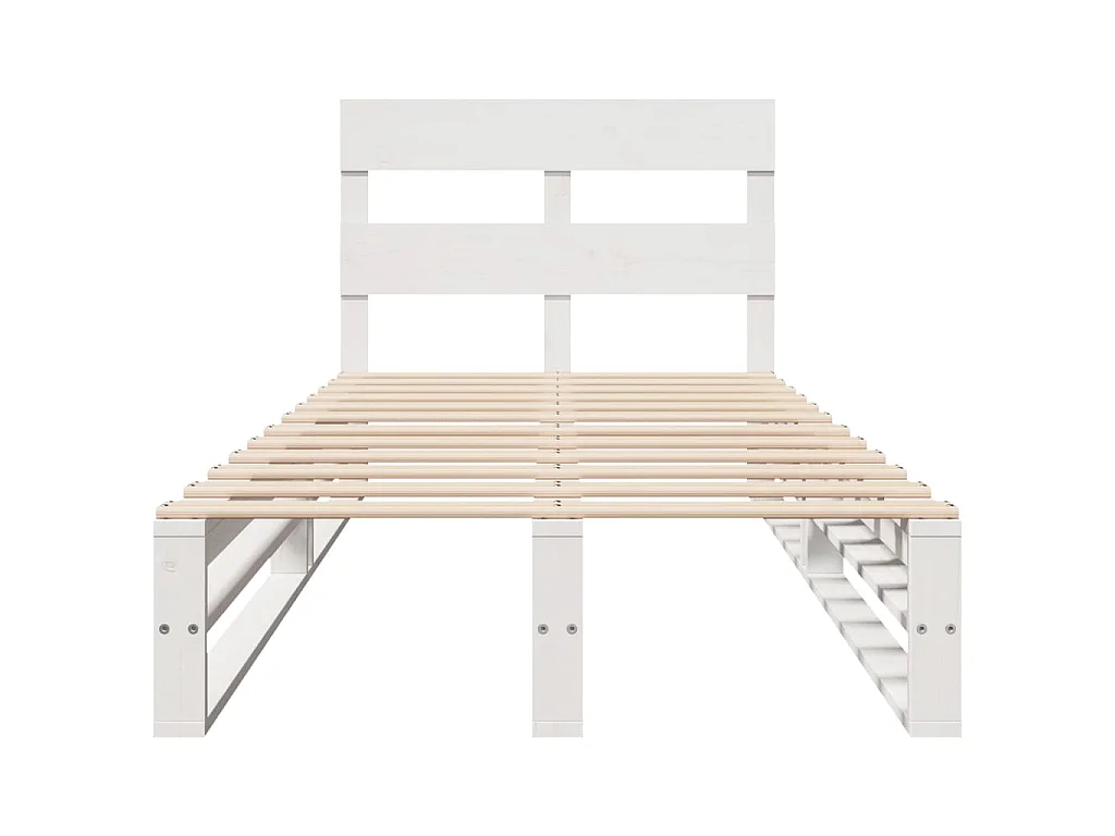 Massivholzbett ohne Matratze Weiß 100x200 cm Kiefernholz