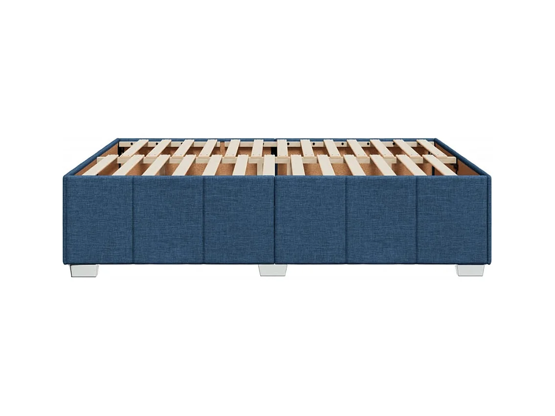 Cadre de lit sans matelas bleu 140x190 cm tissu