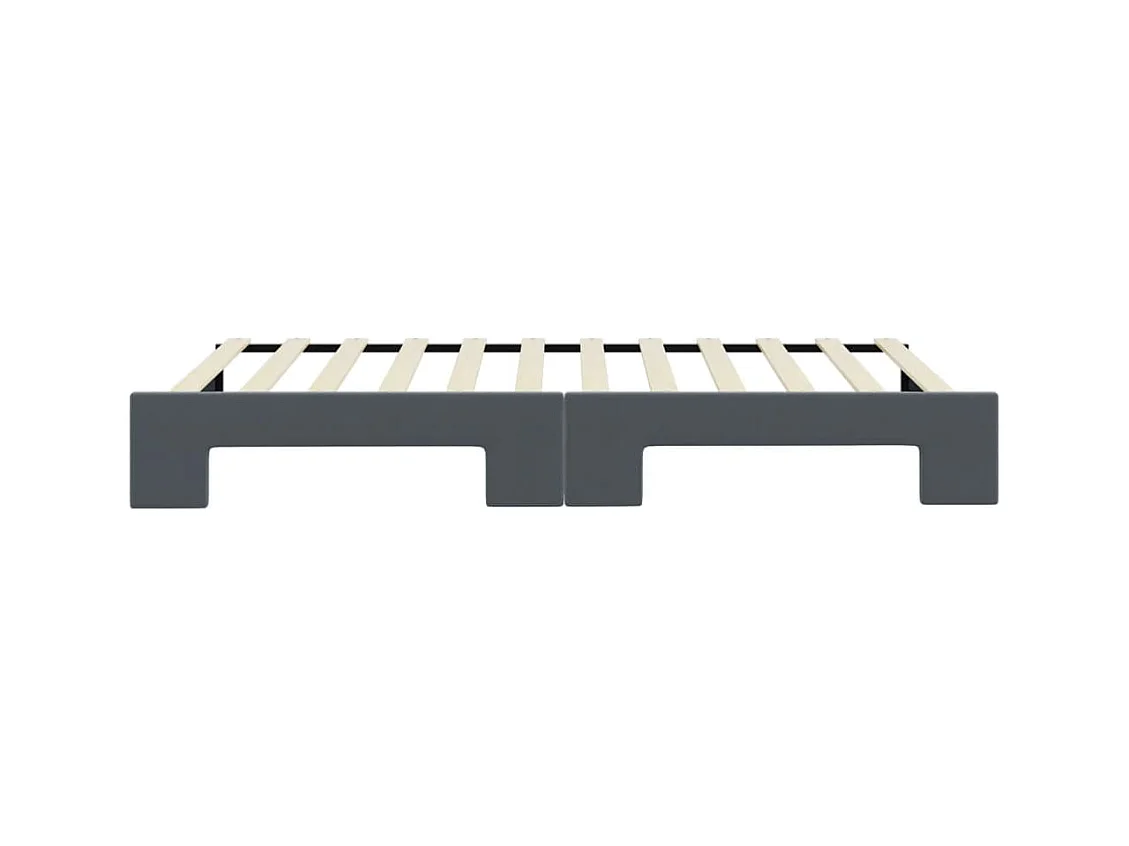 Slaapbank met onderschuifbed 100x200 cm fluweel donkergrijs