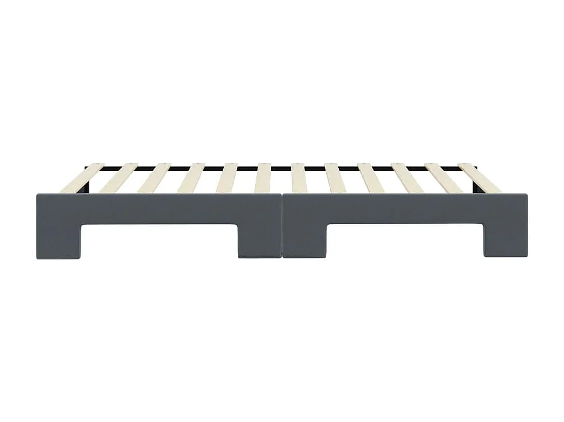Tagesbett Ausziehbar Dunkelgrau 100x200 cm Samt