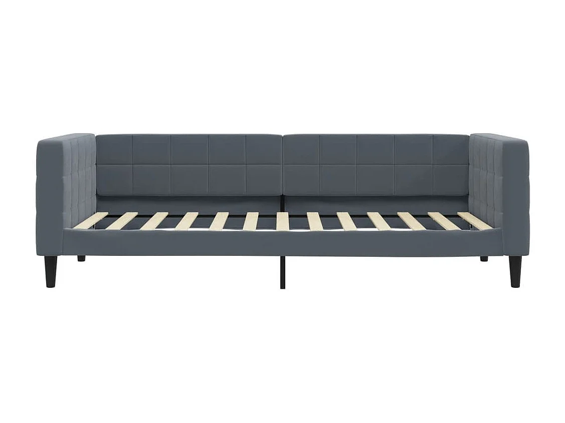 Tagesbett Ausziehbar Dunkelgrau 100x200 cm Samt