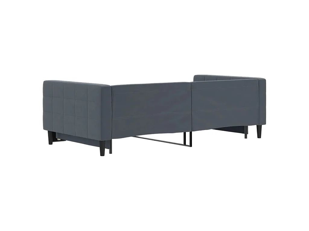 Divano Letto con Letto Estraibile Grigio Scuro 100x200 Velluto