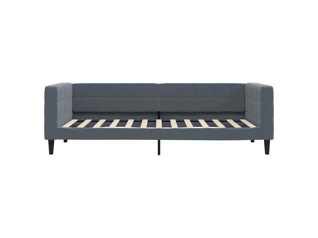 Divano Letto con Letto Estraibile Grigio Scuro 100x200 Velluto