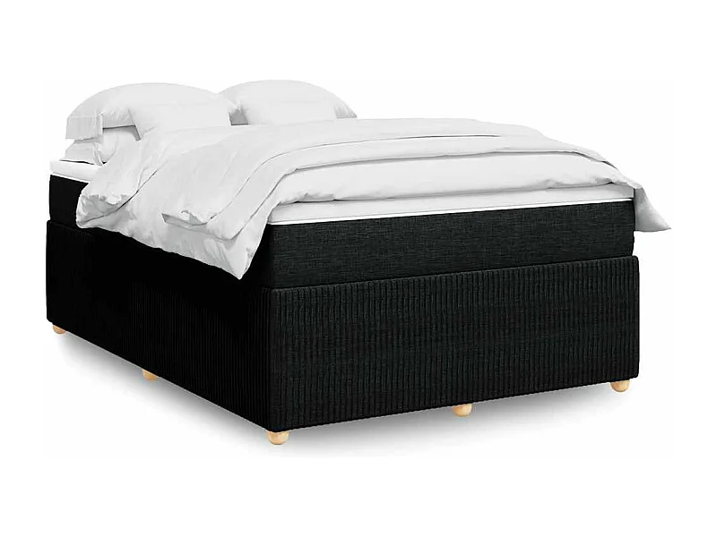 Boxspringbett mit Matratze Schwarz 140x190 cm Stoff