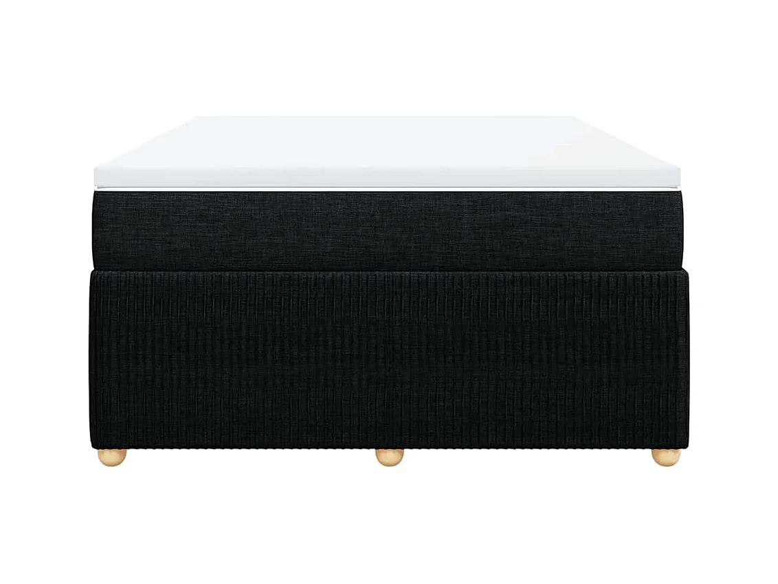 Sommier à lattes de lit avec matelas Noir 140x190 cm Tissu