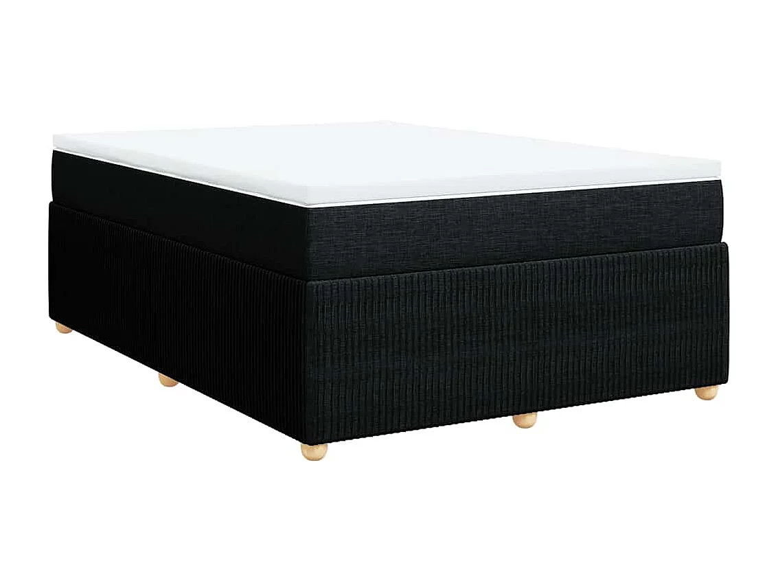 Boxspringbett mit Matratze Schwarz 140x190 cm Stoff