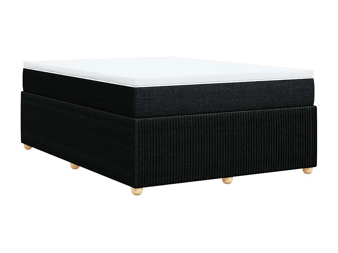 Boxspringbett mit Matratze Schwarz 140x190 cm Stoff