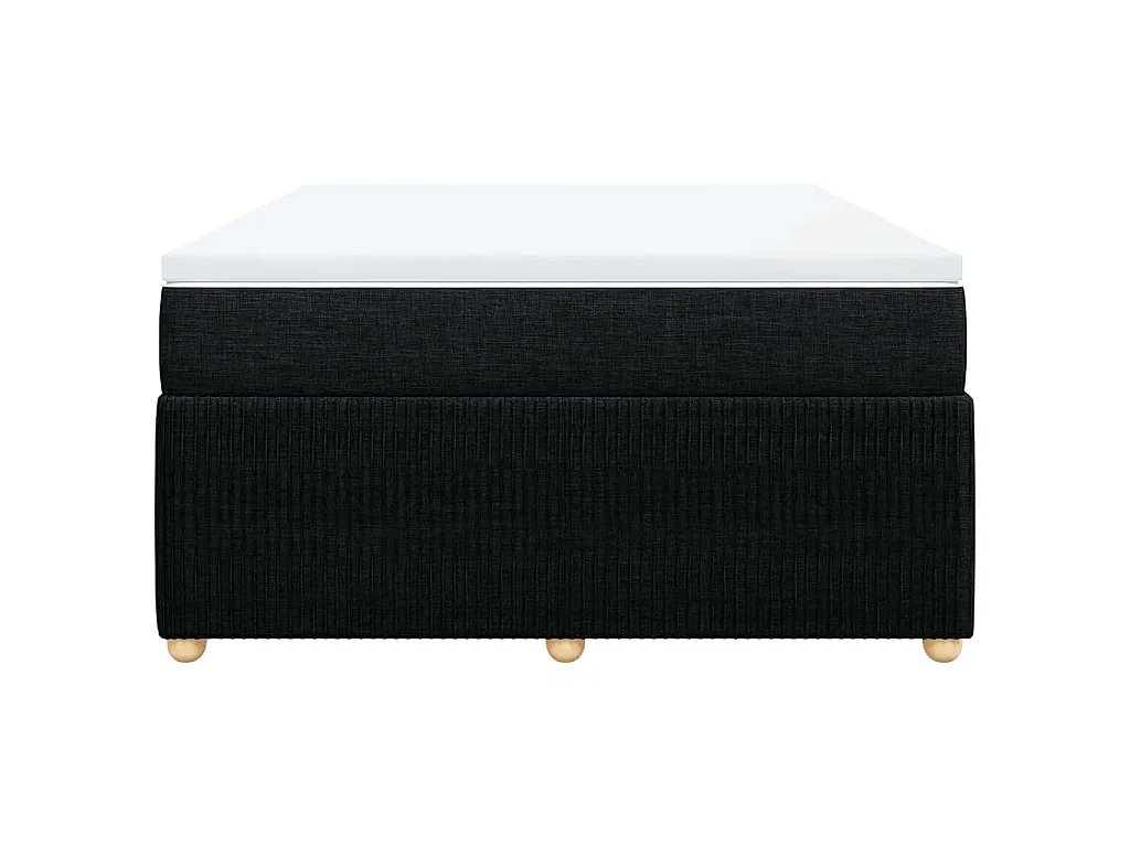 Sommier à lattes de lit avec matelas Noir 140x190 cm Tissu