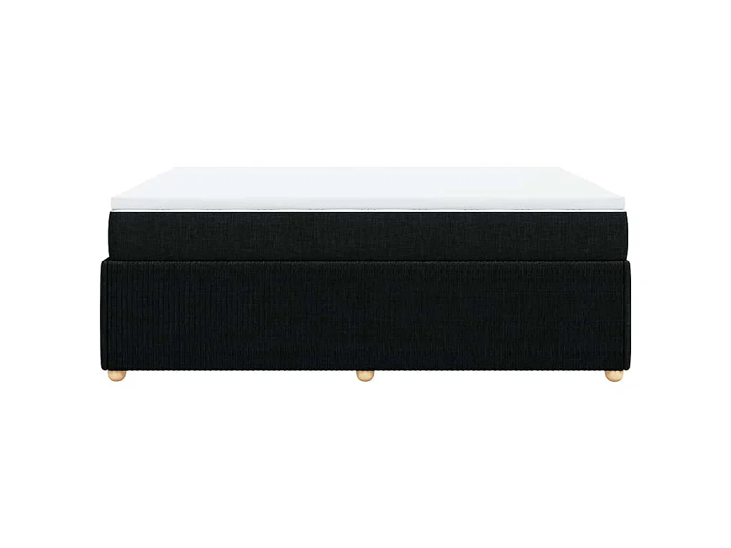 Sommier à lattes de lit avec matelas Noir 140x190 cm Tissu