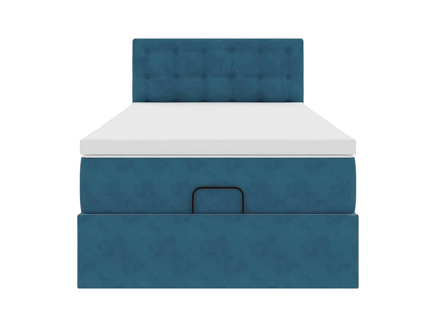 Ottoman-Bett mit Matratze & LEDs Dunkelblau 90x200 cm Samt