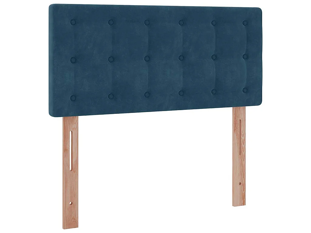 Estructura de cama otomana colchón terciopelo azul oscuro