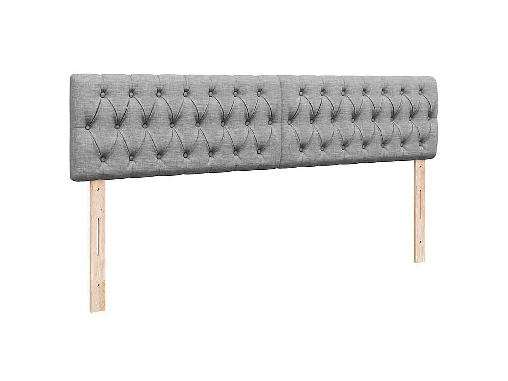 Cadre de lit ottoman et matelas gris clair 180x200 cm tissu