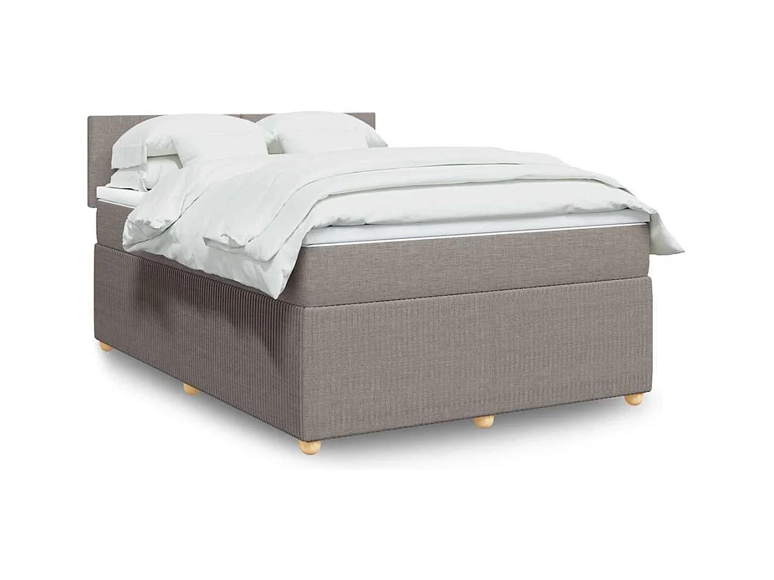 Boxspring met matras stof taupe 140x190 cm