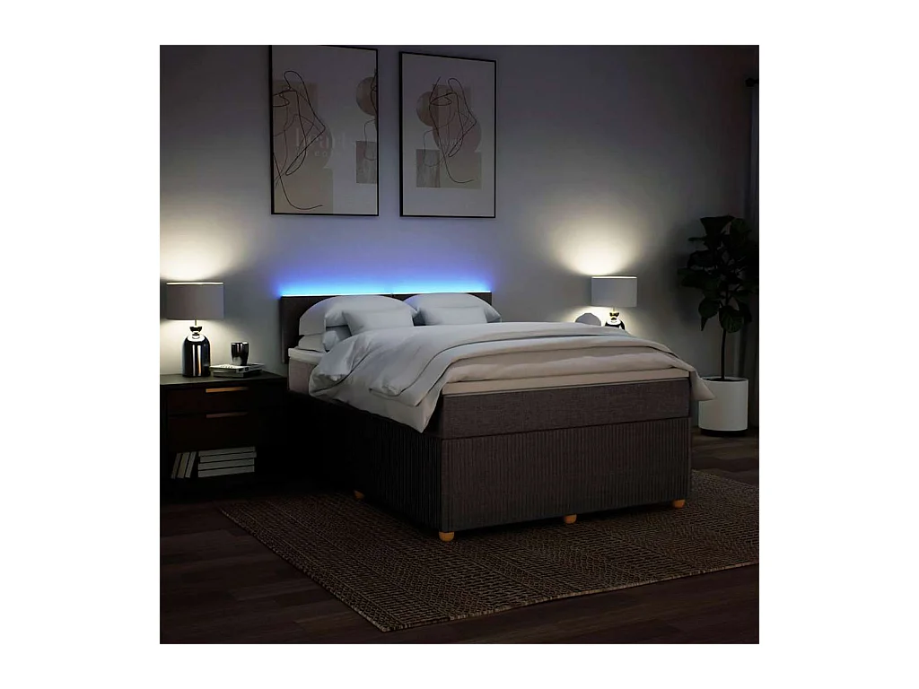 Boxspring met matras stof taupe 140x190 cm