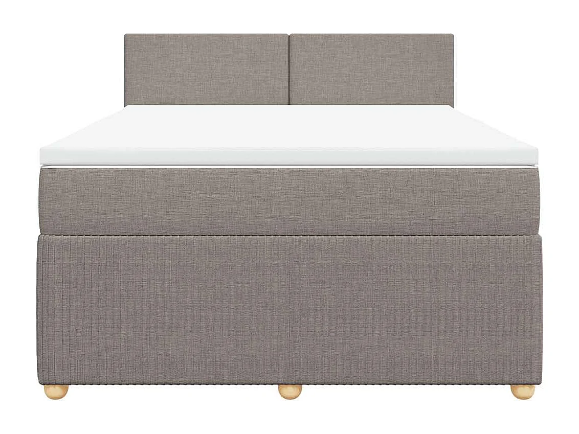 Sommier à lattes de lit avec matelas Taupe 140x190 cm Tissu