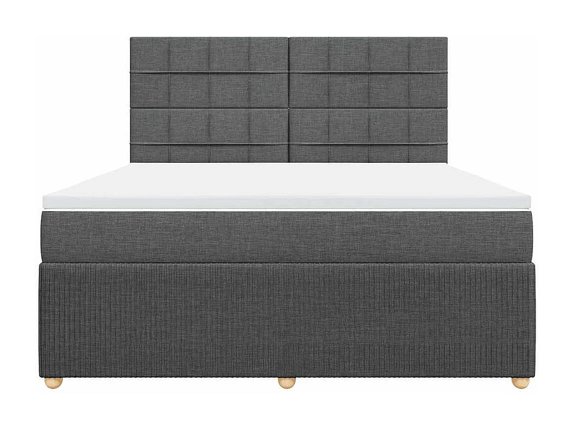 Sommier à lattes de lit avec matelas Gris foncé 180x200cm Tissu