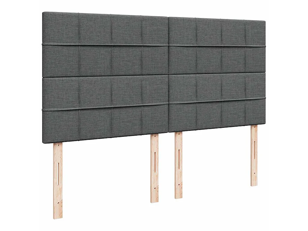 Cama box spring con colchón tela gris oscuro 180x200 cm