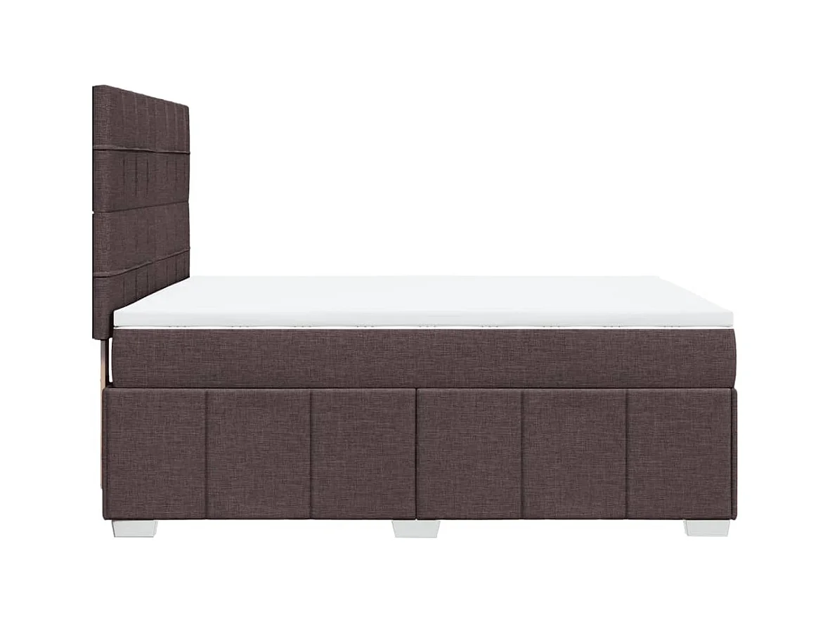 Giroletto a Molle con Materasso Marrone Scuro 160x200cm Tessuto